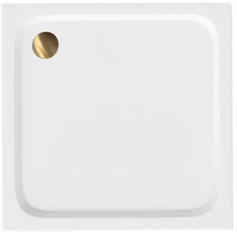 Akrilna ladica za tuširanje Rea Belmond White 90x90 Brush Gold
