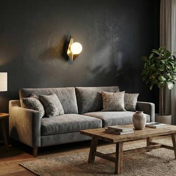 LAMPA ŚCIENNA KINKIET APP1411-W CZARNO/ZŁOTA