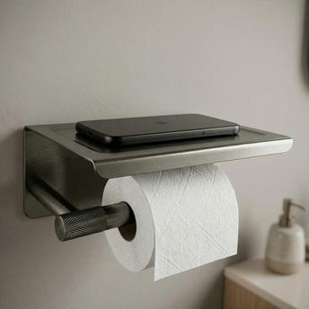 Toilet paper holder with shelf 6613 Modern Titan