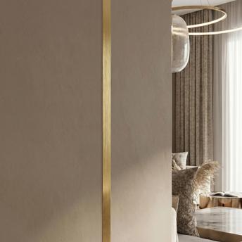 Baguette décorative adhésive Rea P14454 2cm Brush Gold