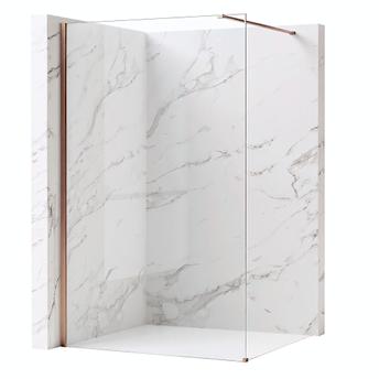 Tuš zaslon Rea Flexi Transparent / Brush Copper 90