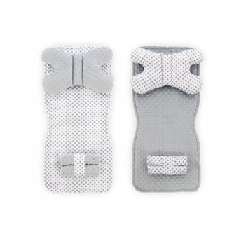 Πατάκι καροτσιού διπλής όψεως 4 σε 1 Λευκές/Γκρι Κουκίδες