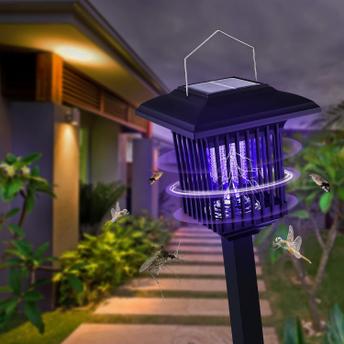 Lampa ogrodowa solarna LED owadobójcza J-22 Czarna