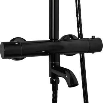Thermostatic shower set Lungo Black Metallic