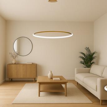 LAMPA SUFITOWA WISZĄCA LED LHJ006-CP 100cm ZŁOTA SZCZOTKOWANA