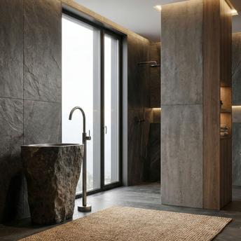 Rea Lungo Titan põrandale paigaldatav valamusegisti