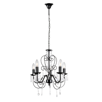 LAMPA SUFITOWA WISZĄCA EBT010-5CP CZARNA