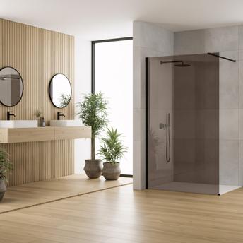 Tuš zaslon Rea Flexi Brown / Black 80