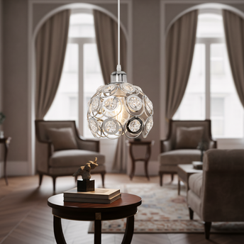 LAMPA WISZĄCA SUFITOWA KRYSZTAŁOWA APP207-1C CHROM