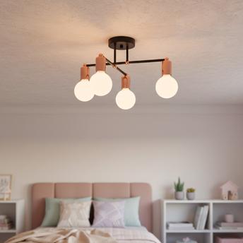 Lampa Sufitowa Wisząca Poczwórna  392200 Różowe Złoto