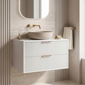Kopalniška omarica pod umivalnikom Rea Mono 80cm White