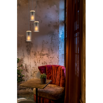 LAMPA SUFITOWA WISZĄCA APP1811-3CPR Frosted Grey