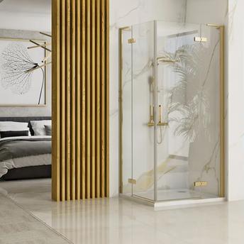 Dviguba dušo kabina REA Hugo 100x100 Brushed Gold