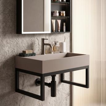 Umywalka konglomeratowa Rea GOYA TAUPE 50CM + stelaż