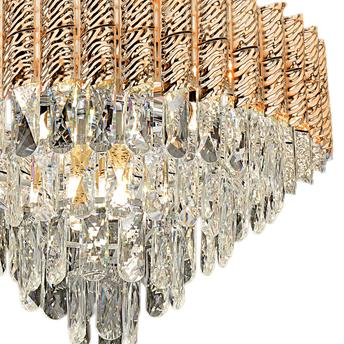 Lampa Wisząca z Kryształami G054-CP 50cm Złota