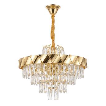 Lampa Wisząca z Kryształami SWE076-CP 50cm Złota