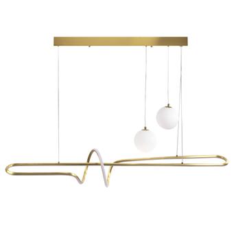 LAMPA SUFITOWA WISZĄCA LED LHJ039-CP ZŁOTA SZCZOTKOWANA