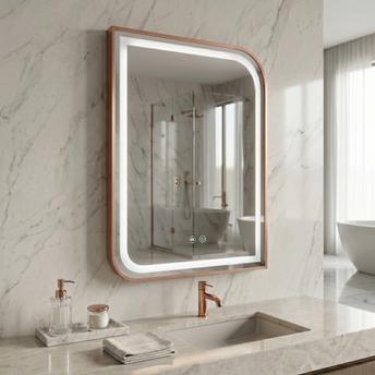 Ogledalo LED ZONE 70x50 BRUSH  ROSE GOLD