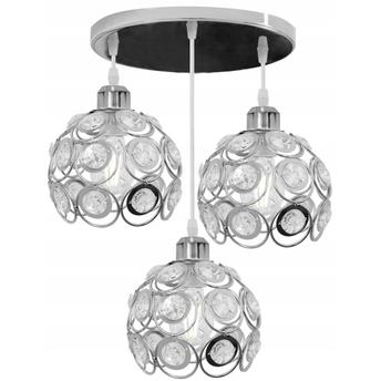 Lampa wisząca sufitowa APP210-3CPR KRYSZTAŁ SREBRNA
