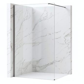 Tuš zaslon Rea Flexi Transparent / Titan 80