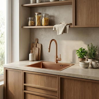 Čelični sudoper Leo 50 BRUSH COPPER