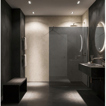 Tuš zaslon Rea Flexi Grey / Chrome 140