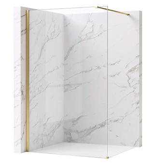 Tuš zaslon Rea Flexi Transparent / Brush Gold 140