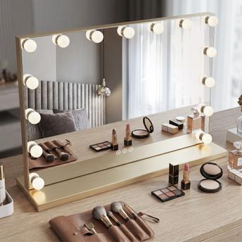 LUSTRO ŚCIENNE LED HOLLYWOOD L.Gold 80x60