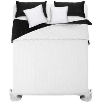 Narzuta dwustronna pikowana Diamante Black / White