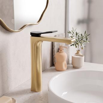 Bathroom faucet REA Soul Gold mat black High