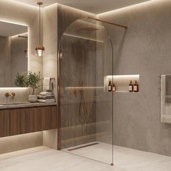 Shower screen Rea Heaven Brush Copper 90