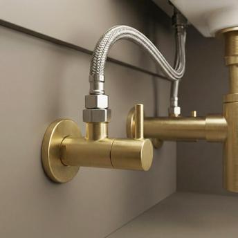 Robinet d’angle 1/2" x 3/8" Brush Gold