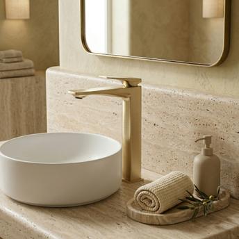 Robinet de lavabo PREMIUM Rea Prime Brush Gold High