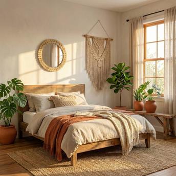 LUSTRO ŚCIENNE BOHO 36CM KLNA-MR01