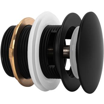 донный клапан для ванны без перелива Click-Clack REA Rea Black 6cm