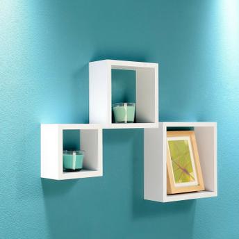 Półka Wisząca Ścienna Komplet 3 sztuk Biała FFT300/270/240