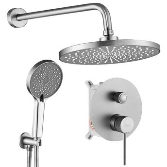 Kit de douche encastré Rea Lungo Stripe Nickel Brush + BOX