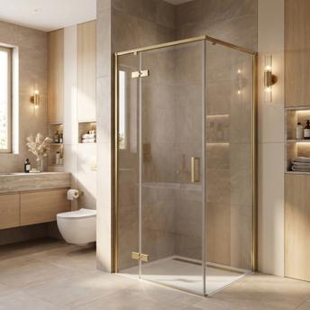 Shower enclosure Rea Bruno 90x90 Brush Gold