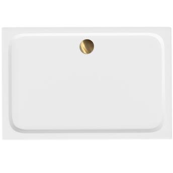 Akrilna ladica za tuširanje Rea Belmond White 80x100 Brush Gold