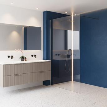 Pared de la ducha Rea Flexi Transparent / Chrome 130