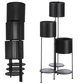 Kwietnik metalowy składany Czarny FH-3