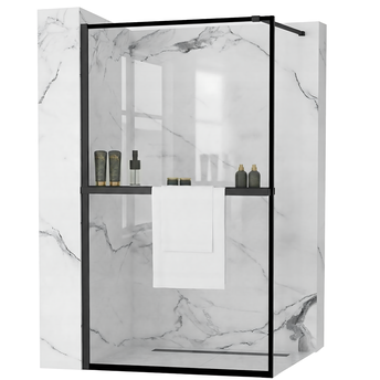Shower screen Rea Bler 90 + shelf and hanger EVO