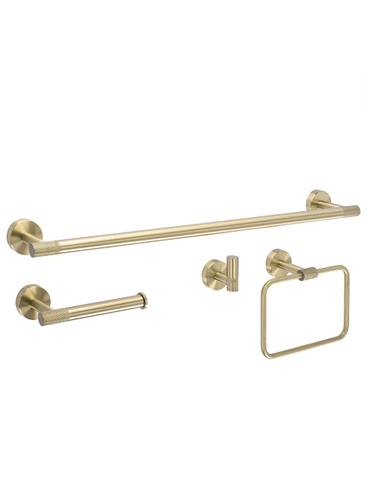 Badkameraccessoireset GRID Brush Gold 4-delig
