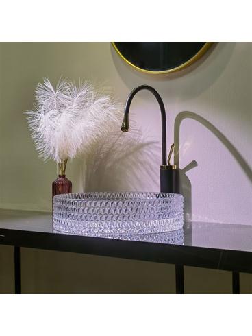 Umywalka nablatowa Rea Cristal Transparent 39