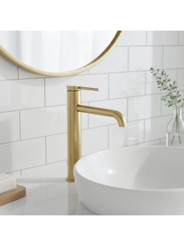 Смесител за мивка Rea Spot Brush Gold High