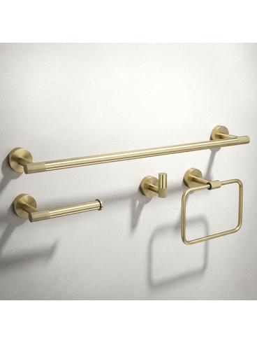 Badkameraccessoireset GRID Brush Gold 4-delig