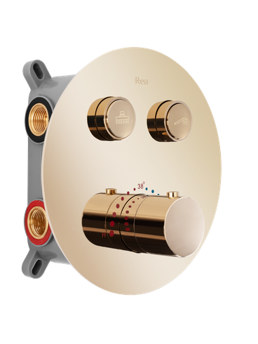 Juego de ducha oculto con termostato Rea LUNGO GOLD  BOX