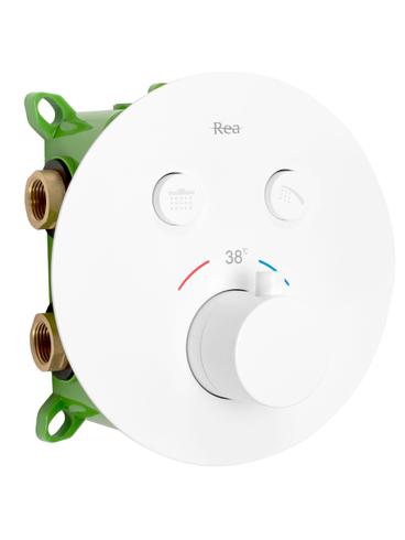 Juego de ducha oculto con termostato Rea LUNGO MILER WHITE Matt BOX