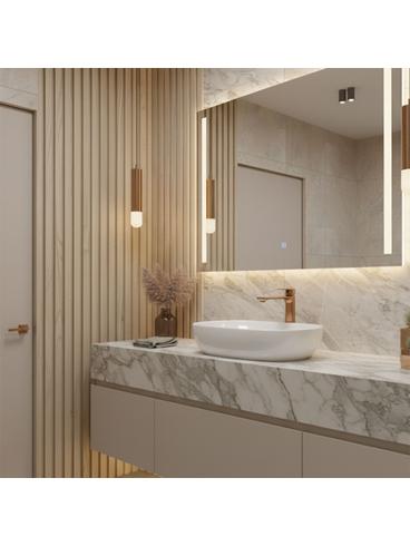 Wastafelkraan Rea Drop Brush Copper High