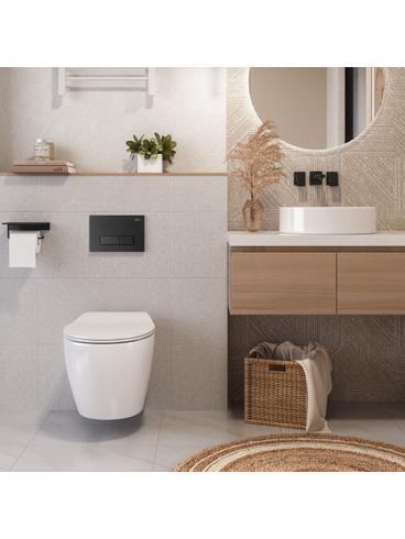 Комплект стелаж за вграждане с бутон Rea H Black